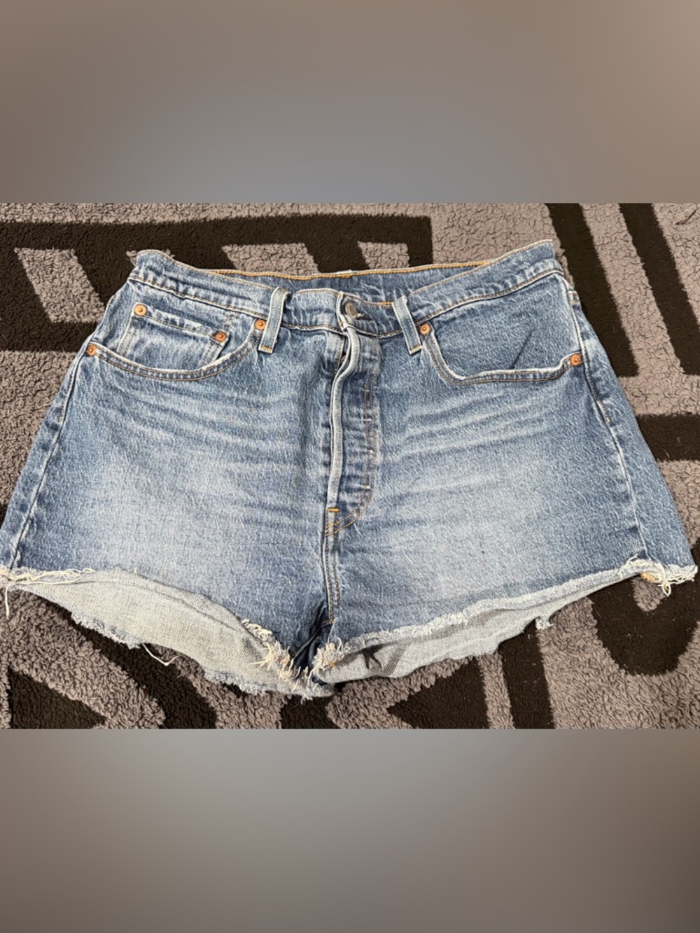 Levi's Women's Light Blue Distressed Denim Shorts